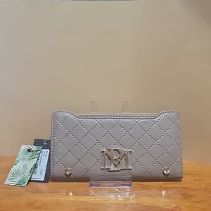 Badgley Mischka Quilted Taupe Wallet